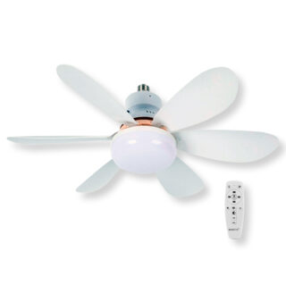 VENTILADOR + BOMBILLO LED (ROSCA E27 / LBVAR2) + CONTROL REMOTO / 3 TONOS DE LUZ
