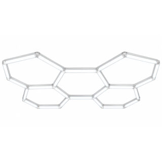 LÁMPARA 5 HEXAGONALES 168W LUZ BLANCA 2.40 ANCHO X 1.50 DE LARGO