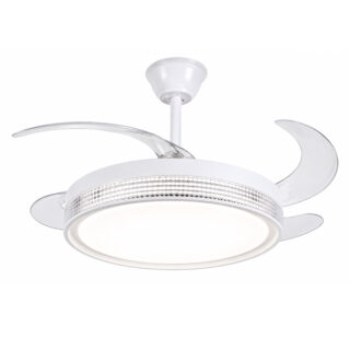 VENTILADOR / LUMINARIA SECRET FAN / 75W BLANCO / 3 TONOS DE LUZ INCLUYE CONTROL REMOTO